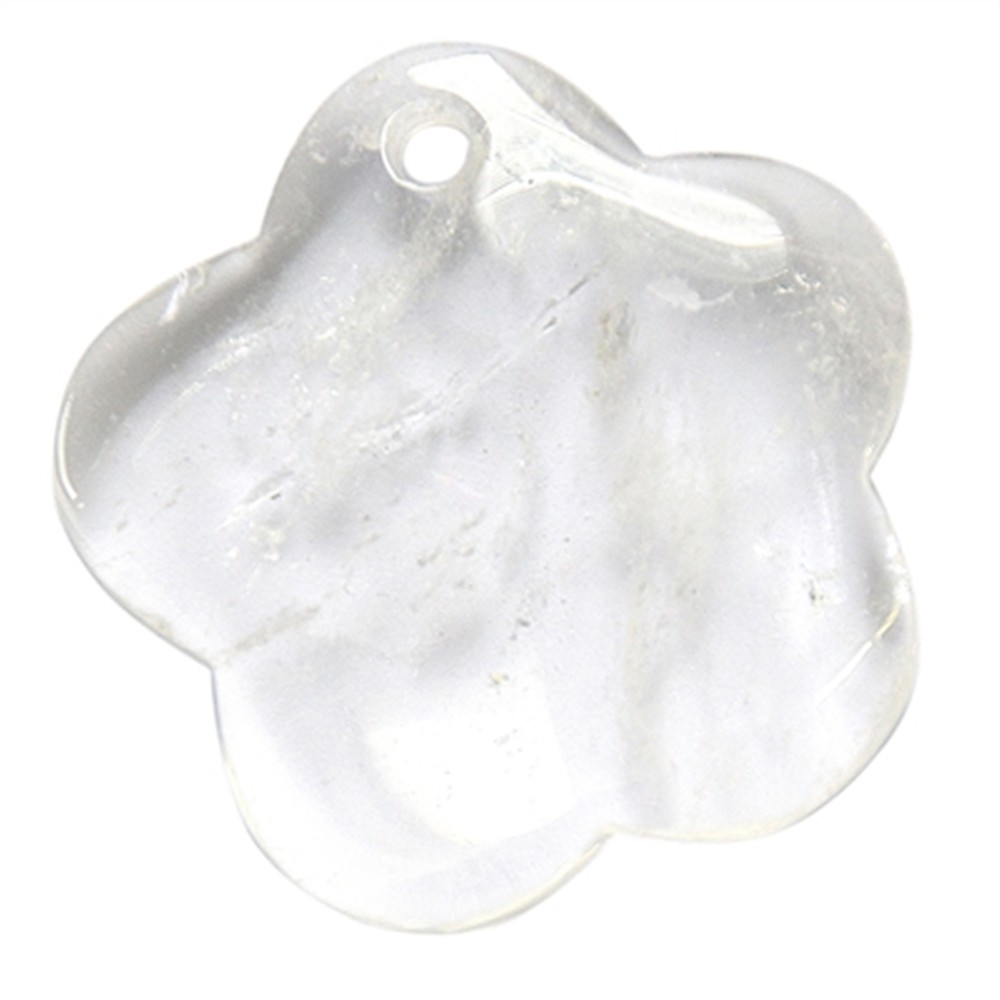 Flower Rock Crystal front drilled, 6,7cm  | wholesaler gems & healing stones