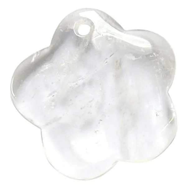 Flower Rock Crystal front drilled, 6,7cm  | wholesaler gems & healing stones