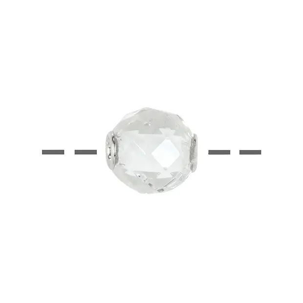 Boule à bijoux Cristal de roche 12mm, facetté, rhodié | Marco Schreier