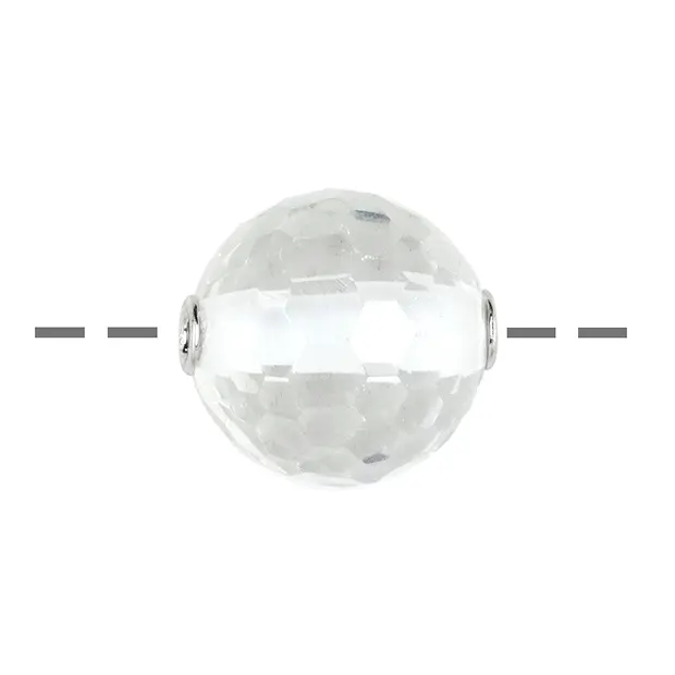 Boule à bijoux Cristal de roche 20mm, facetté, rhodié | Marco Schreier