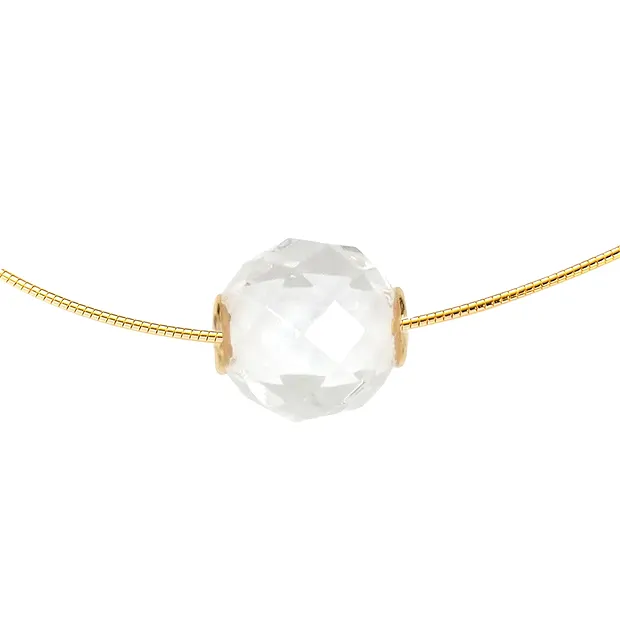 Boule à bijoux Cristal de roche 12mm, facetté, doré | Marco Schreier