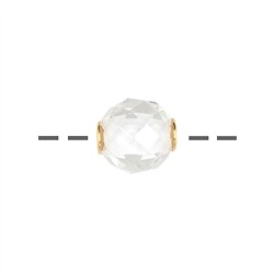 0403596912 Jewelry Bead Rock Crystal 12mm, faceted, gold-plated | Marco Schreier