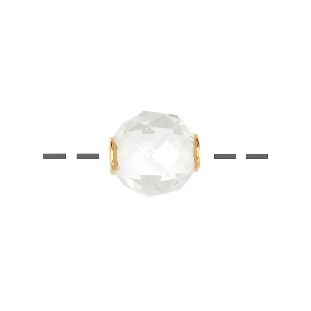 Boule à bijoux Cristal de roche 12mm, facetté, doré | Marco Schreier