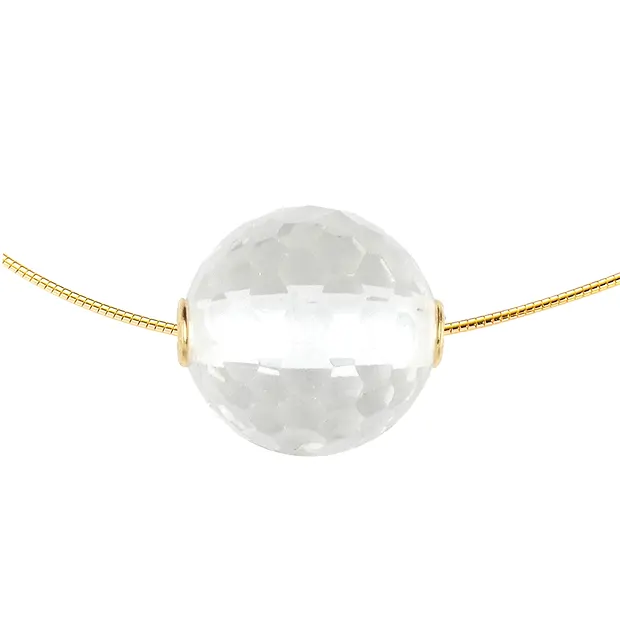 Boule à bijoux Cristal de roche 20mm, facetté, doré | Marco Schreier