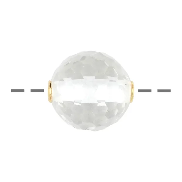 Boule à bijoux Cristal de roche 20mm, facetté, doré | Marco Schreier
