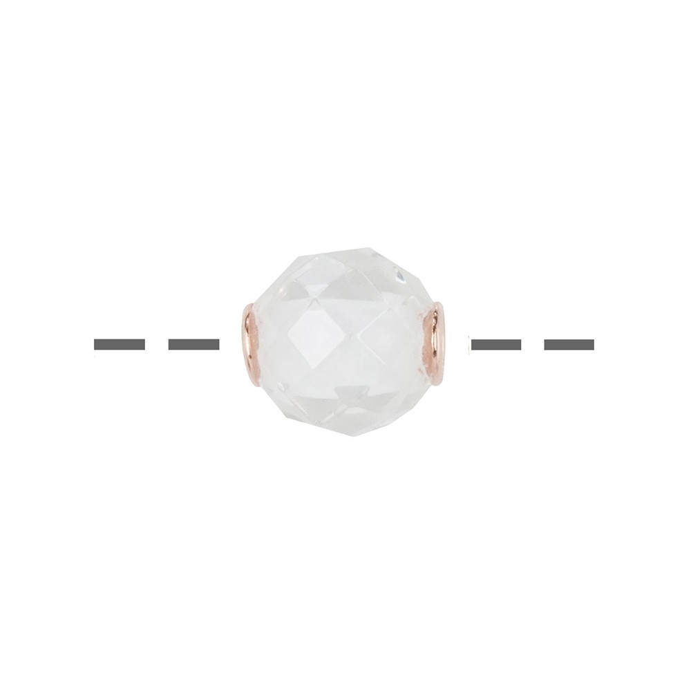 Cristallo di rocca per gioielli 12 mm, sfaccettato, placcato oro rosa | Marco Schreier