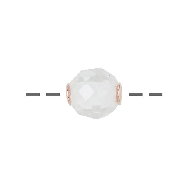 Boule à bijoux Cristal de roche 12mm, facetté, doré à la rose | Marco Schreier