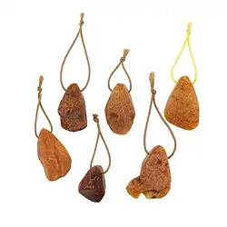 0403683025 Nuggets Amber (rough) drilled, 20mm, 1mm hole (6 pcs./ PU) | Marco Schreier