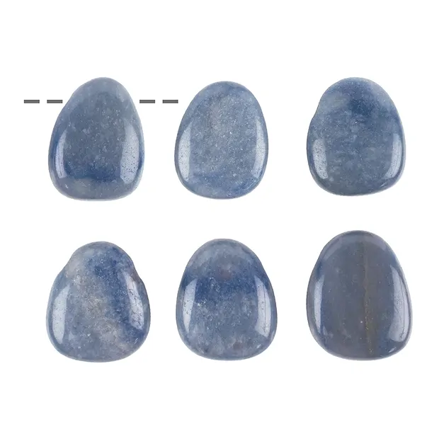 Tumbled Stone Blue Quartz drilled | wholesaler gems, healing stones & jewelry