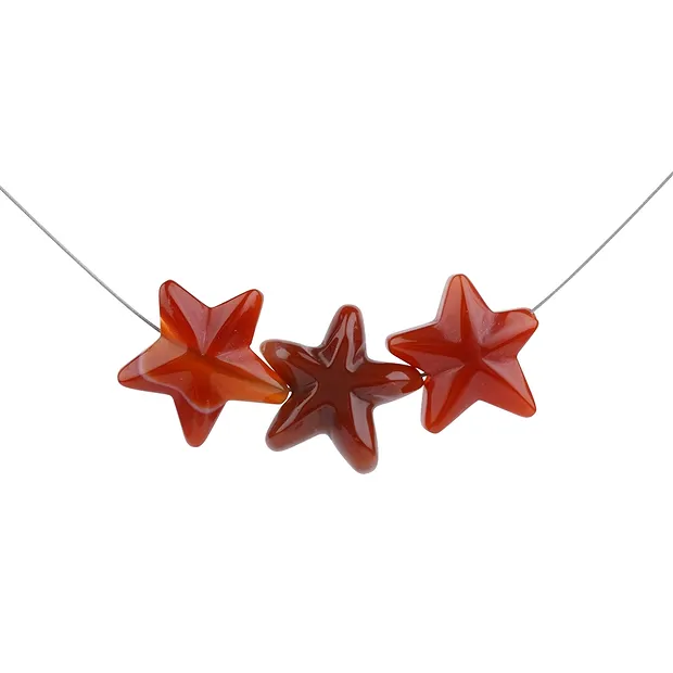 Etoile de mer Cornaline (chauffée) percée, 20mm, perçage 1mm (6 pcs/UC) | Marco Schreier