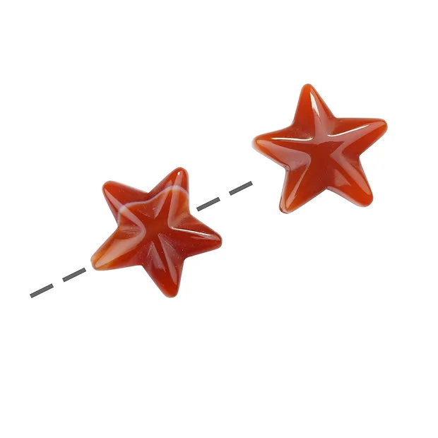 Seesterne Carneol (gebr.) gebohrt, 20mm, 1mm-Bohrung (6 St./VE) | Marco Schreier