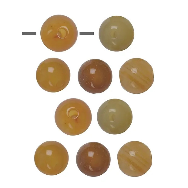Drilled carnelian ball (heated), 10mm, 2.2mm hole (10 pcs./ PU) | Marco Schreier