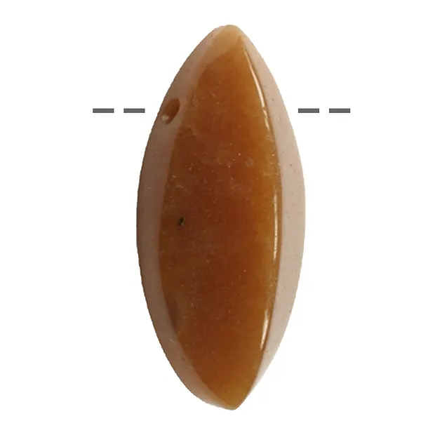 Navette de cornalina (calentado) perforada mate, 4,5cm | Marco Schreier