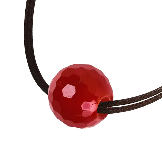 Drilled carnelian sphere (heated), 16mm, faceted | Marco Schreier