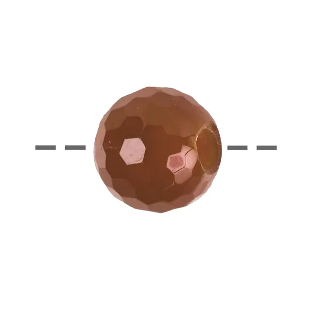 Boule Cornaline (chauffée) percée à facettes, 16mm, perçage 5mm | Marco Schreier