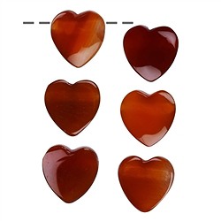 0404394605 Cuore di corniola (bruciato) forato, 15 mm | grossista gemme e pietre curative