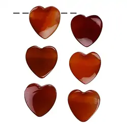 0404394605 Cuore di corniola (bruciato) forato, 15 mm | grossista gemme e pietre curative