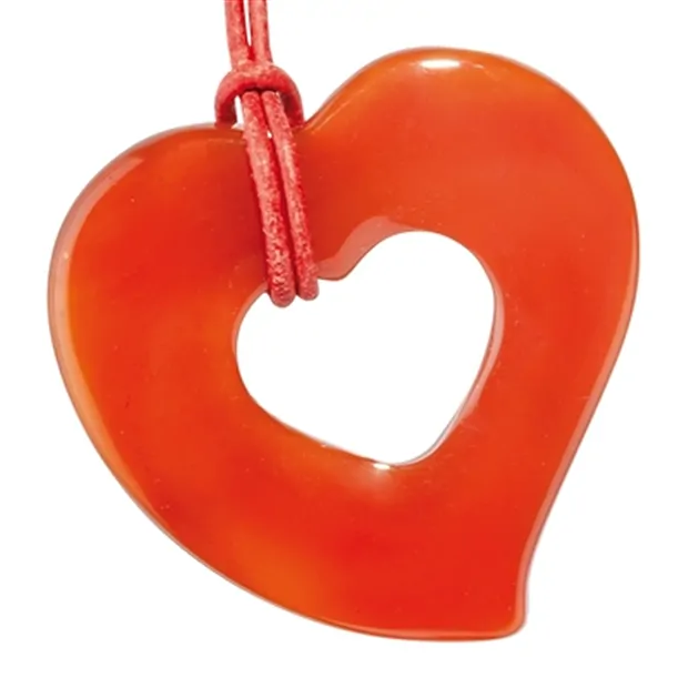 Rainure laterale "coeur à coeur" Cornaline (chauffée), ca. 5cm | Marco Schreier