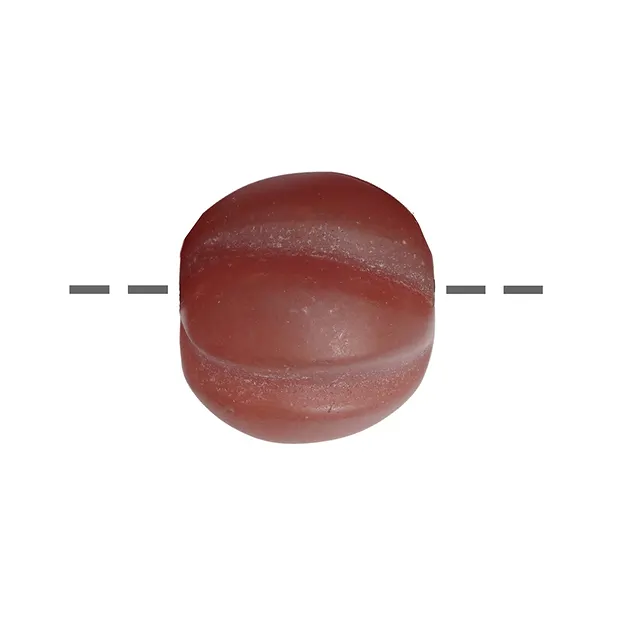 Boule de cornaline (chauffée) sculptée percée mate, 16mm, 2,5mm | Marco Schreier