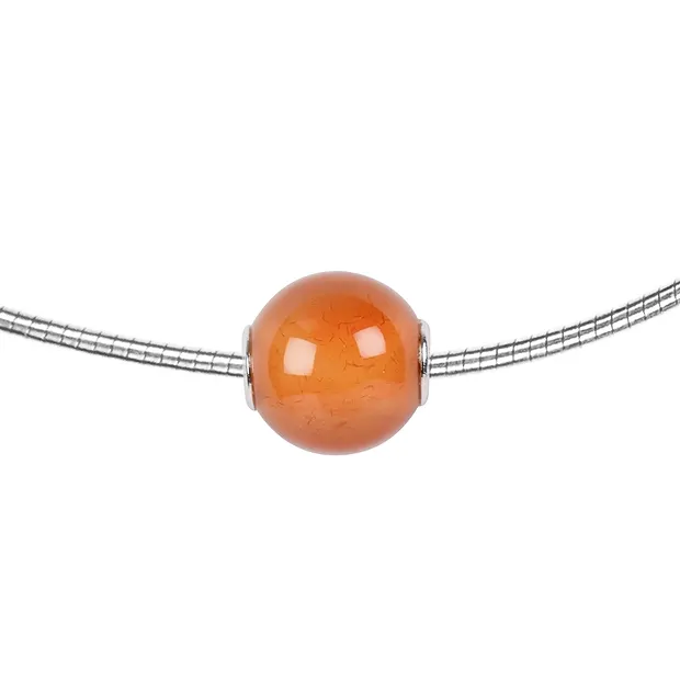 Jewelry Bead Carnelian (heated) 12mm, rhodiniert | Marco Schreier