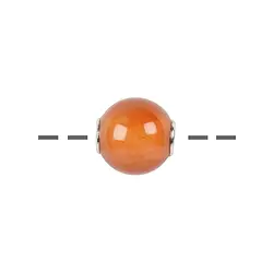 0404396612 Boule à bijoux Cornaline (chauffée) 12mm, rhodié | Marco Schreier