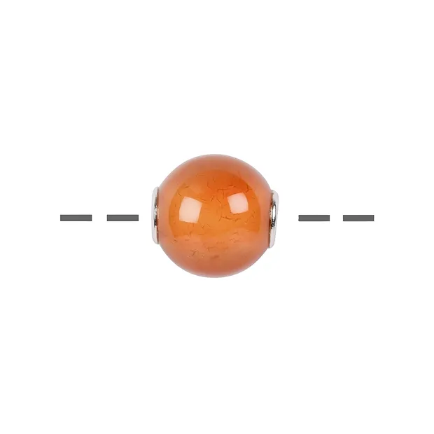 Jewelry Bead Carnelian (heated) 12mm, rhodiniert | Marco Schreier