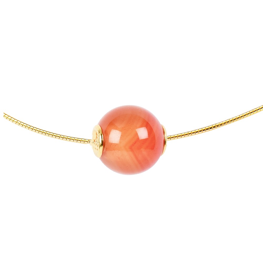 Schmuckkugel Carneol (gebr.) 12mm, vergoldet | Edelsteine, Heilsteine & Schmuck