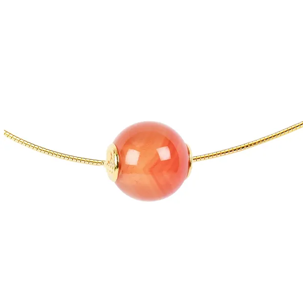 Jewelry Bead Carnelian (heated) 12mm, gold-plated | Marco Schreier