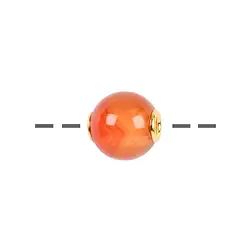 0404396812 Jewelry Bead Carnelian (heated) 12mm, gold-plated | Marco Schreier