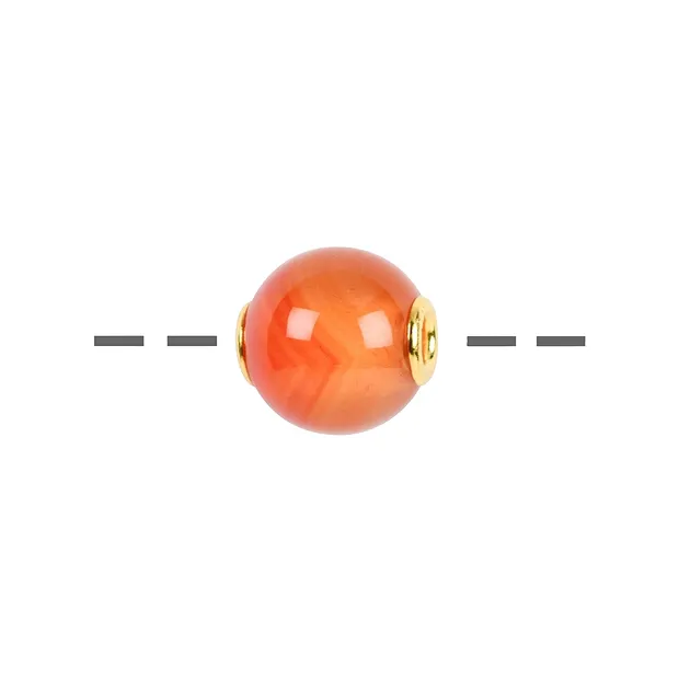Jewelry Bead Carnelian (heated) 12mm, gold-plated | Marco Schreier