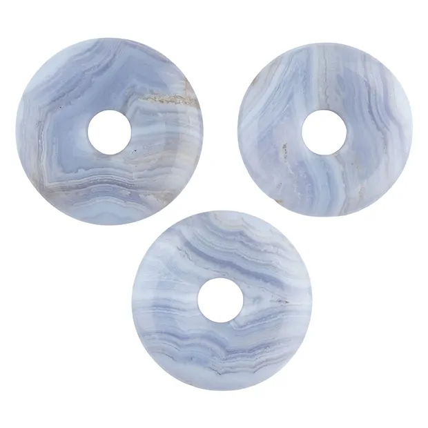 Donut Chalcedon (blau), 33 - 37mm | Großhändler Edelsteine, Heilsteine & Schmuck