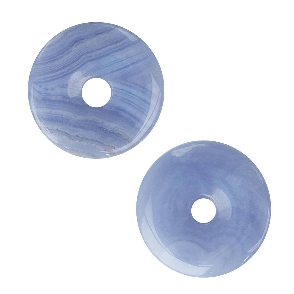Blue Lace Agate donut (blue), 40mm | wholesaler gems, healing stones & jewelry