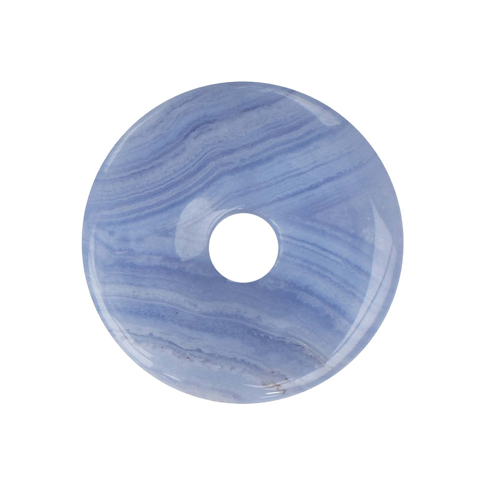 Blue Lace Agate donut (blue), 40mm | wholesaler gems, healing stones & jewelry