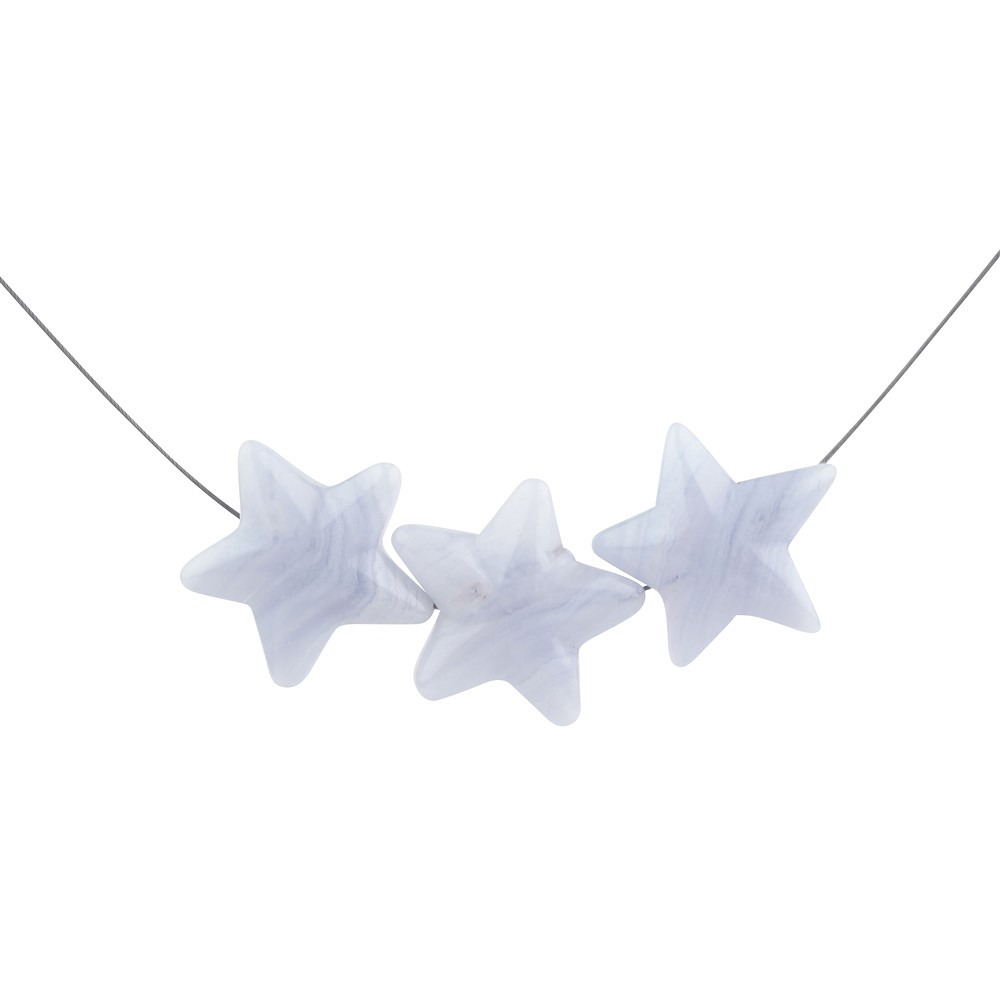 Etoiles de mer Calcédoine (bleu) percées, 20mm, perçage 1mm (6 pcs/UC) | Marco Schreier