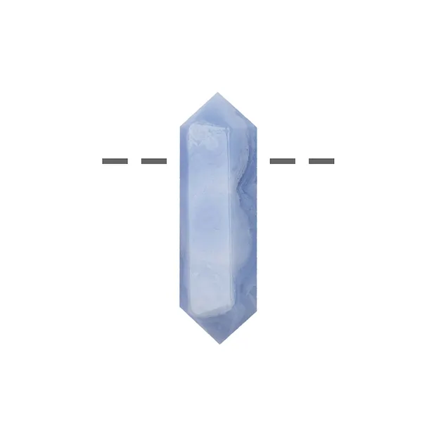 Spitze poliert Chalcedon (blau) gebohrt, 3,5 - 5,5cm | Marco Schreier
