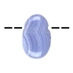 0404593074 Pierres roulées Calcédoine bleue (extra) percée, 3,5 - 4,0cm | Marco Schreier