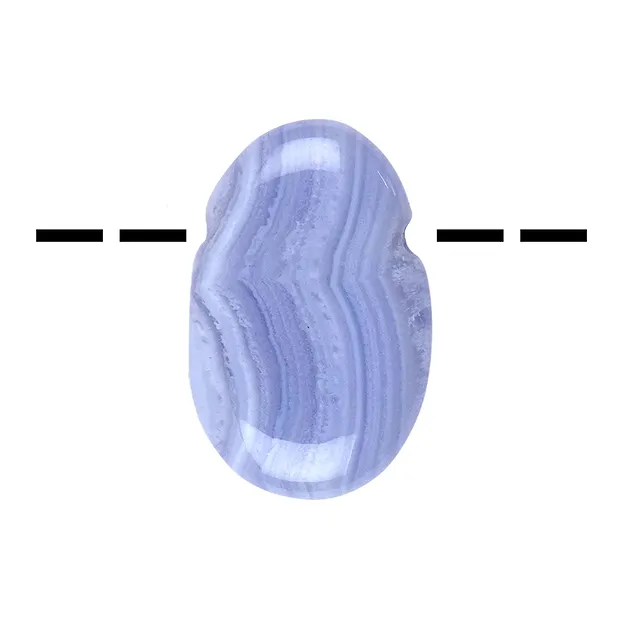 Trommelstein Chalcedon blau (extra) gebohrt, 3,5 - 4,0cm | Marco Schreier