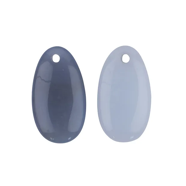 Kraftstein Chalcedon (blau), frontgebohrt, 4,5cm | Marco Schreier