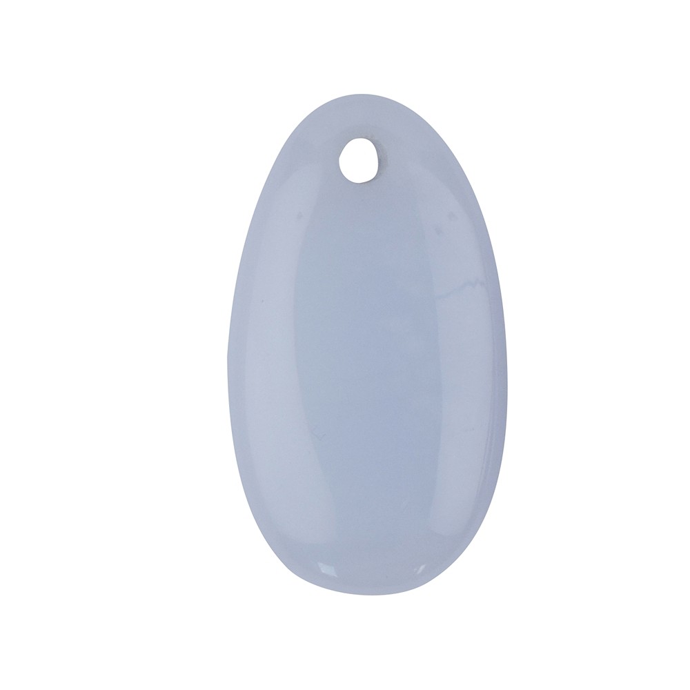 Pietra di potenza Calcedonio (blu), forata anteriormente, 4,5 cm | Marco Schreier
