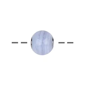 Boule à bijoux Calcédoine (bleu) 12mm, rhodié | Marco Schreier