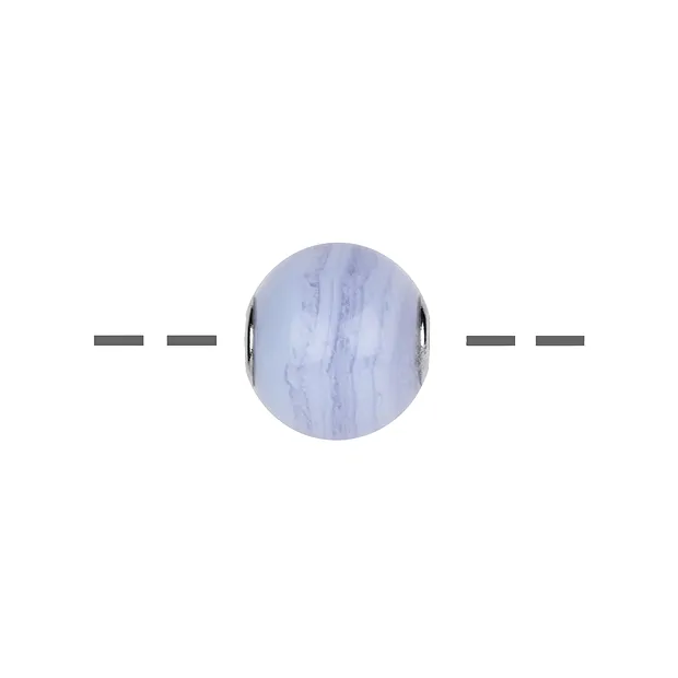 Blue Lace Agate (blue) 12mm, rhodiniert | wholesaler gems & healing stones