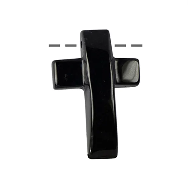 Kreuz gewölbt Onyx (gef.) gebohrt, 3 x 4,5cm | Edelsteine, Heilsteine & Schmuck