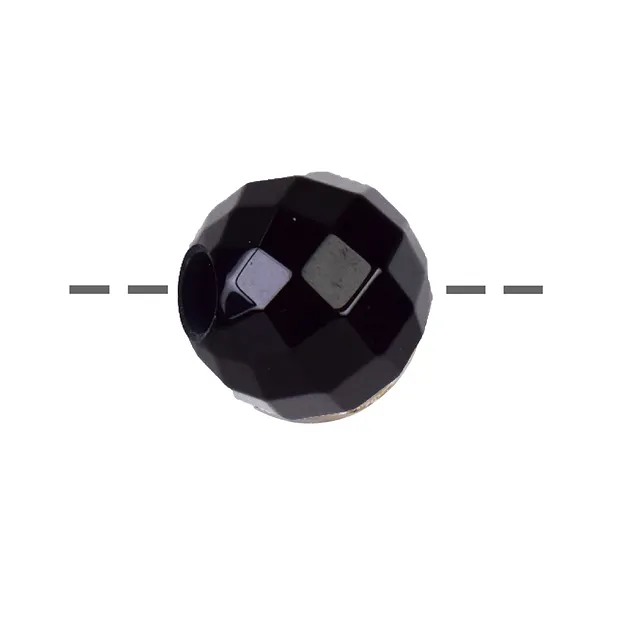 Ball Onyx (dyed) drilled, 16mm, faceted, 5mm drill hole | Marco Schreier
