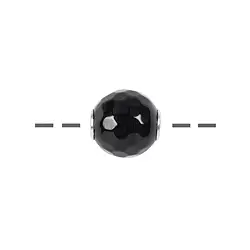 0404696712 Schmuckkugel Onyx (gef.) 12mm, rhodiniert | GH Edelsteine, Heilsteine & Schmuck