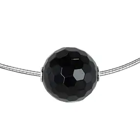 Schmuckkugel Onyx (gef.) 20mm, rhodiniert | GH Edelsteine, Heilsteine & Schmuck
