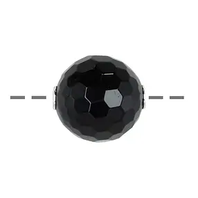 Schmuckkugel Onyx (gef.) 20mm, rhodiniert | GH Edelsteine, Heilsteine & Schmuck