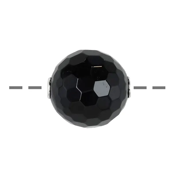 Schmuckkugel Onyx (gef.) 20mm, rhodiniert | GH Edelsteine, Heilsteine & Schmuck