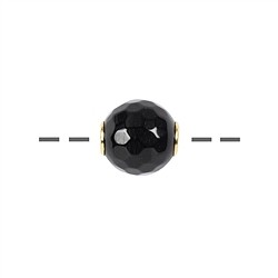 0404696912 Jewelry Bead Onyx (dyed) 12mm, gold-plated | wholesaler gems & healing stones