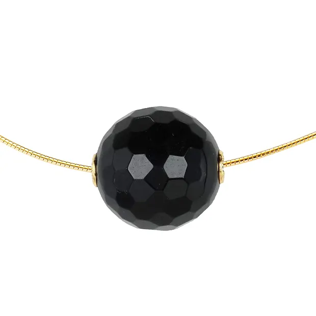 Jewelry Bead Onyx (dyed) 20mm, gold-plated | wholesaler gems & healing stones