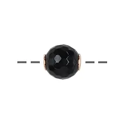 0404698912 Jewelry Bead Onyx (dyed) 12mm, rose gold-plated | gems, healing stones & jewelry